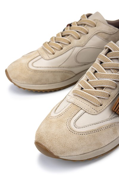 Tamer Tanca Kadın Hakiki Deri Bej Sneakers & Spor Ayakkabı