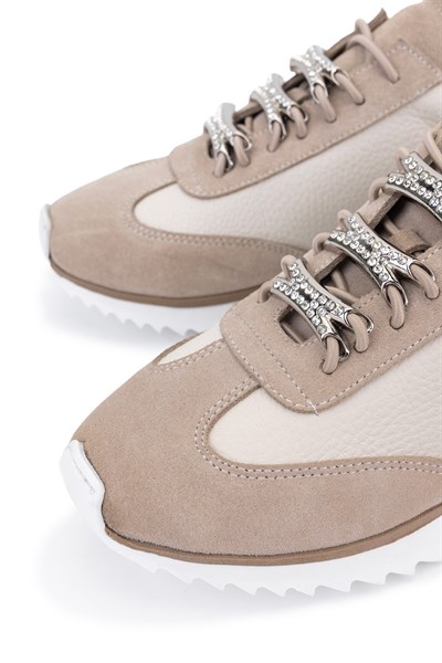 Tamer Tanca Kadın Hakiki Deri Bej Sneakers & Spor Ayakkabı