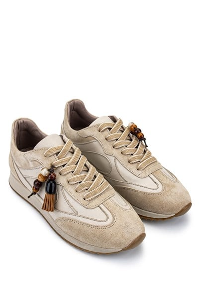 Tamer Tanca Kadın Hakiki Deri Bej Sneakers & Spor Ayakkabı