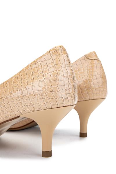 Tamer Tanca Kadın Hakiki Deri Bej Stiletto Ayakkabı