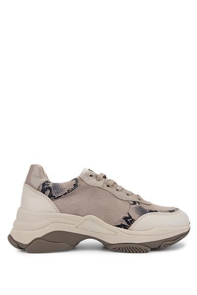 Tamer Tanca Kadın Hakiki Deri Bej Süet Sneakers & Spor Ayakkabı