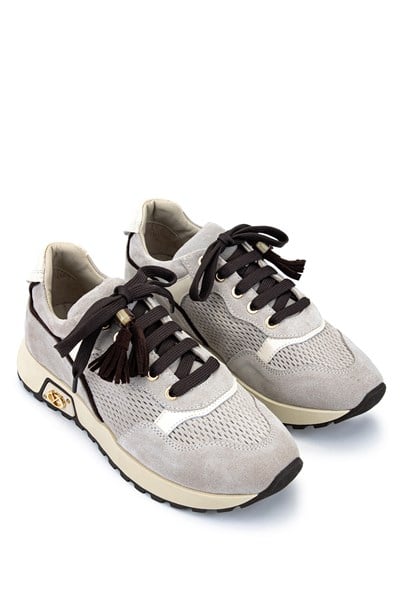 Tamer Tanca Kadın Hakiki Deri Bej Süet Sneakers & Spor Ayakkabı
