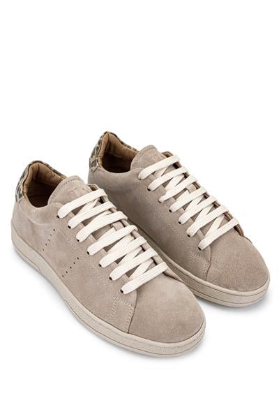 Tamer Tanca Kadın Hakiki Deri Bej Süet/Leopar Sneakers & Spor Ayakkabı