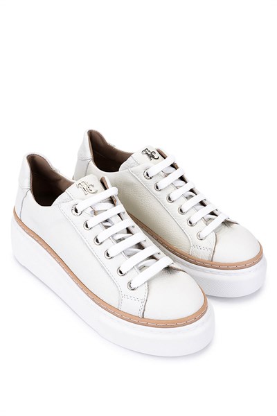 Tamer Tanca Kadın Hakiki Deri Beyaz Floter Sneakers & Spor Ayakkabı