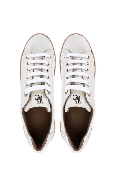 Tamer Tanca Kadın Hakiki Deri Beyaz Floter Sneakers & Spor Ayakkabı