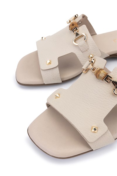 Tamer Tanca Kadın Hakiki Deri Düz Terlik