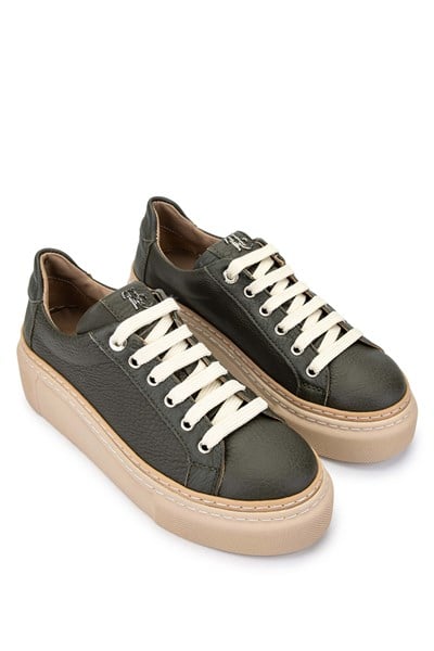 Tamer Tanca Kadın Hakiki Deri Haki Sneakers & Spor Ayakkabı