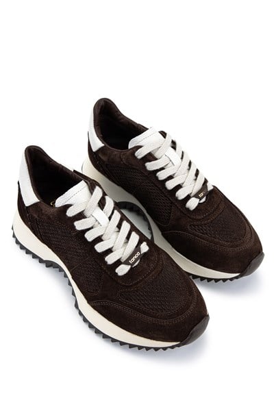 Tamer Tanca Kadın Hakiki Deri Kahverengi Süet Sneakers & Spor Ayakkabı