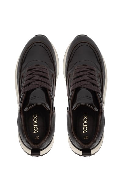 Tamer Tanca Kadın Hakiki Deri Kahverengi Rugan Sneakers & Spor Ayakkabı