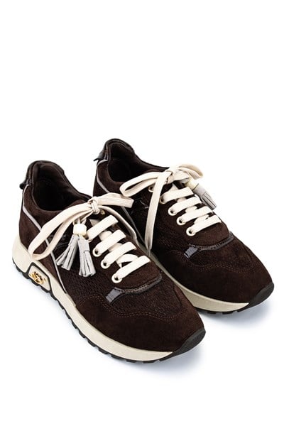 Tamer Tanca Kadın Hakiki Deri Kahverengi Süet Sneakers & Spor Ayakkabı