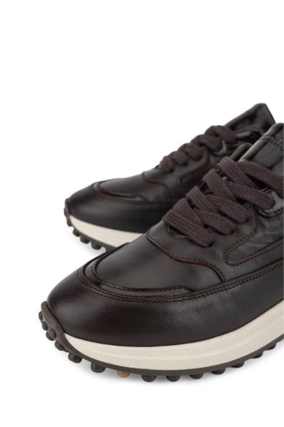 Tamer Tanca Kadın Hakiki Deri Kahverengi Rugan Sneakers & Spor Ayakkabı