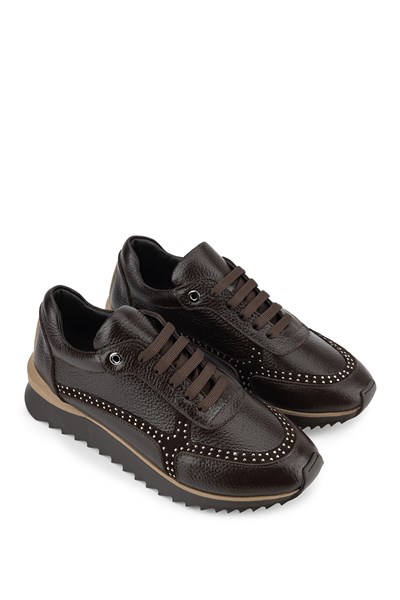 Tamer Tanca Kadın Hakiki Deri Kahverengi Sneakers & Spor Ayakkabı