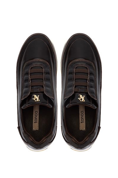 Tamer Tanca Kadın Hakiki Deri Kahverengi Rugan Sneakers & Spor Ayakkabı