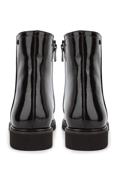 Tamer Tanca Kadın Hakiki Deri Kahverengi Rugan Düz Bot