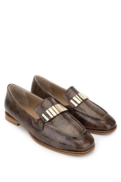 Tamer Tanca Kadın Hakiki Deri Kahverengi Loafer Ayakkabı