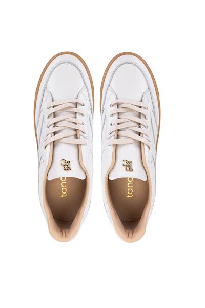 Tamer Tanca Kadın Hakiki Deri Kırık Beyaz Sneakers & Spor Ayakkabı