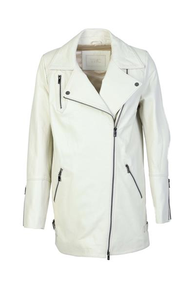 Tamer Tanca Kadın Hakiki Deri Kırık Beyaz Deri Mont