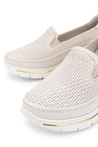 Tamer Tanca Kadın Hakiki Deri Krem Sneakers & Spor Ayakkabı