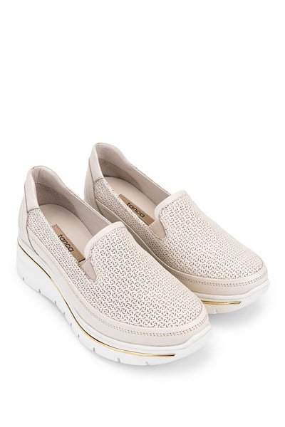 Tamer Tanca Kadın Hakiki Deri Krem Sneakers & Spor Ayakkabı