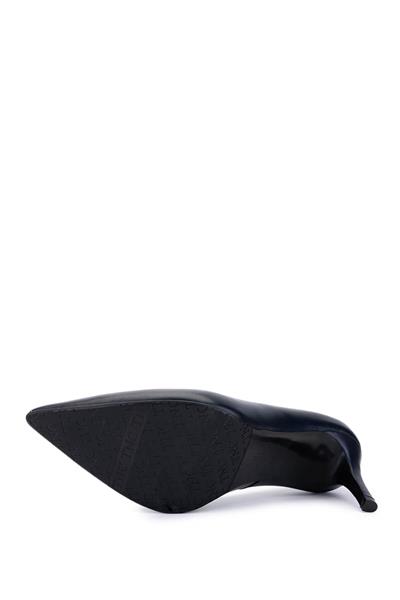 Tamer Tanca Kadın Hakiki Deri Lacivert Deri Topuklu Ayakkabı