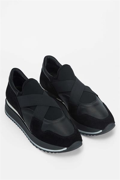 Tamer Tanca Kadın Hakiki Deri Siyah Deri Sneakers & Spor Ayakkabı