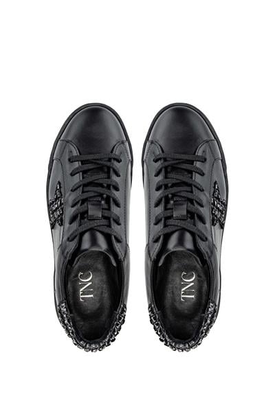 Tamer Tanca Kadın Hakiki Deri Siyah Deri Sneakers & Spor Ayakkabı
