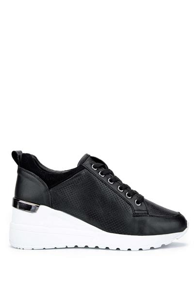 Tamer Tanca Kadın Hakiki Deri Siyah Deri Sneakers & Spor Ayakkabı