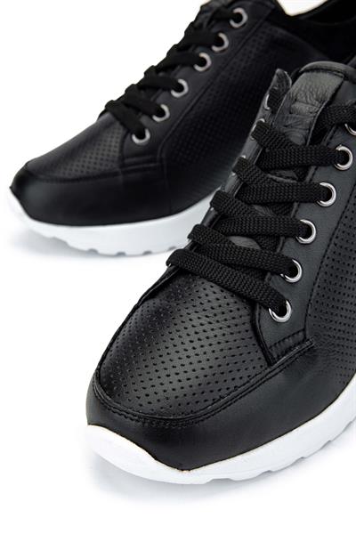 Tamer Tanca Kadın Hakiki Deri Siyah Deri Sneakers & Spor Ayakkabı