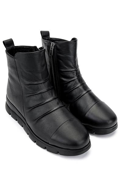 Tamer Tanca Kadın Hakiki Deri Siyah Deri Casual Bot