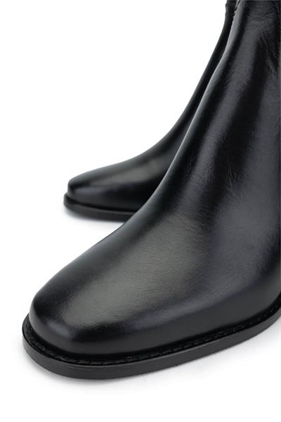 Tamer Tanca Kadın Hakiki Deri Siyah Deri Topuklu Bot