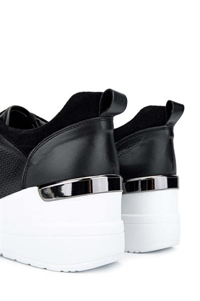 Tamer Tanca Kadın Hakiki Deri Siyah Deri Sneakers & Spor Ayakkabı