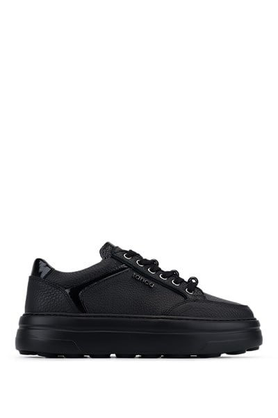 Tamer Tanca Kadın Hakiki Deri Siyah Floter Sneakers & Spor Ayakkabı