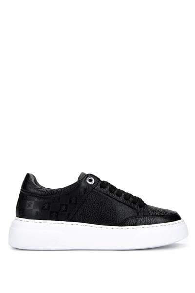 Tamer Tanca Kadın Hakiki Deri Siyah Floter Sneakers & Spor Ayakkabı