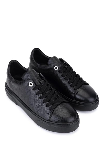 Tamer Tanca Kadın Hakiki Deri Siyah Floter Sneakers & Spor Ayakkabı