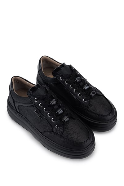Tamer Tanca Kadın Hakiki Deri Siyah Floter Sneakers & Spor Ayakkabı