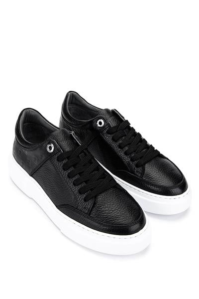 Tamer Tanca Kadın Hakiki Deri Siyah Floter Sneakers & Spor Ayakkabı