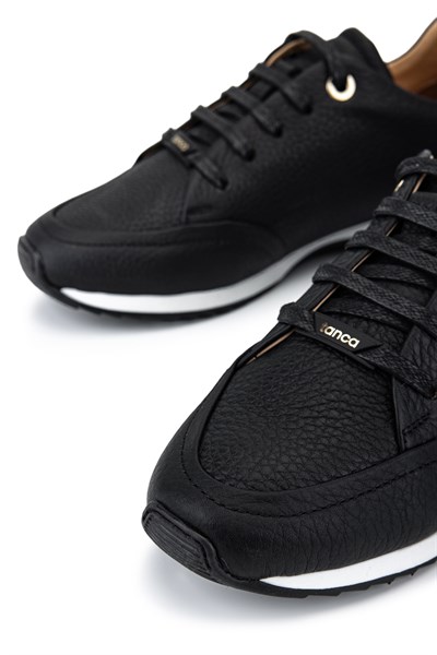 Tamer Tanca Kadın Hakiki Deri Siyah Floter Sneakers & Spor Ayakkabı