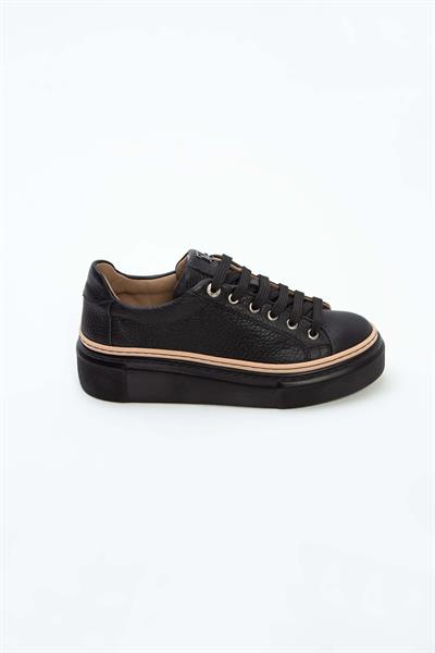 Tamer Tanca Kadın Hakiki Deri Siyah Floter Sneakers & Spor Ayakkabı
