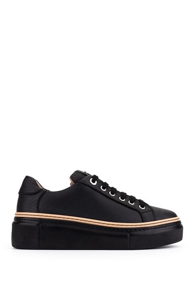 Tamer Tanca Kadın Hakiki Deri Siyah Floter Sneakers & Spor Ayakkabı