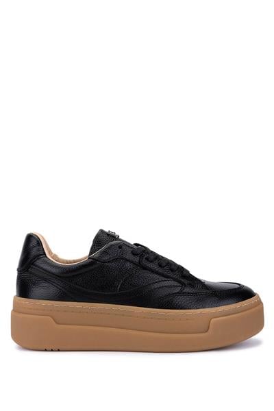 Tamer Tanca Kadın Hakiki Deri Siyah Floter Sneakers & Spor Ayakkabı