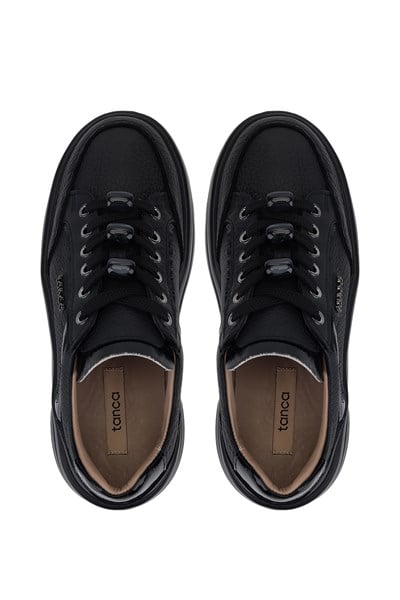 Tamer Tanca Kadın Hakiki Deri Siyah Floter Sneakers & Spor Ayakkabı