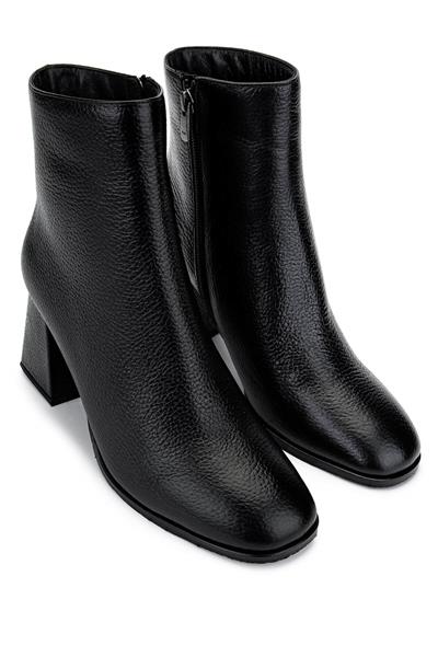 Tamer Tanca Kadın Hakiki Deri Siyah Floter Topuklu Bot