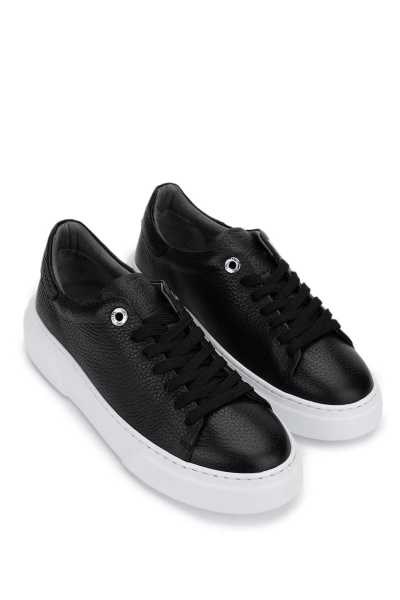 Tamer Tanca Kadın Hakiki Deri Siyah Floter Sneakers & Spor Ayakkabı