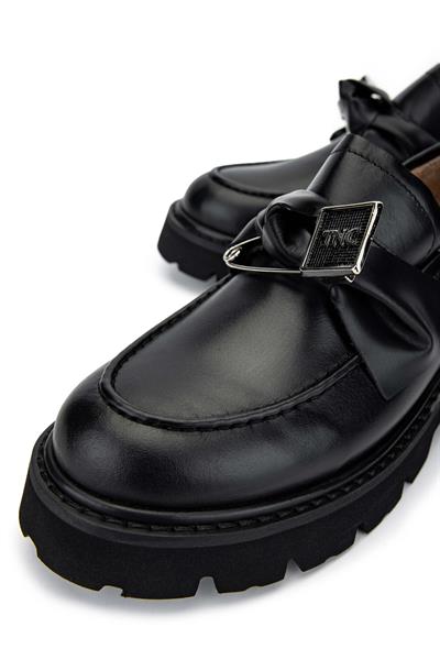 Tamer Tanca Kadın Hakiki Deri Siyah Loafer Ayakkabı