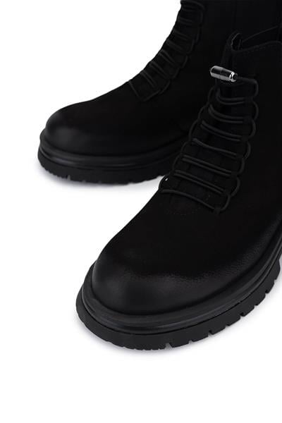 Tamer Tanca Kadın Hakiki Deri Siyah Nubuk Casual Bot
