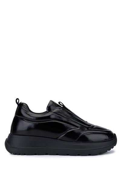 Tamer Tanca Kadın Hakiki Deri Siyah Rugan Sneakers & Spor Ayakkabı
