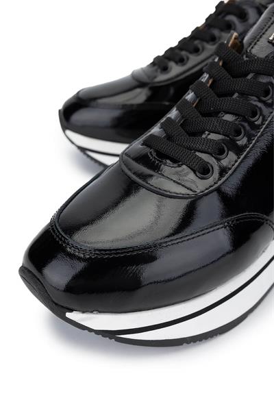 Tamer Tanca Kadın Hakiki Deri Siyah Rugan Sneakers & Spor Ayakkabı