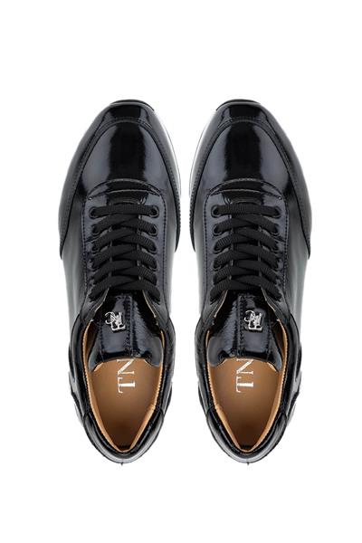 Tamer Tanca Kadın Hakiki Deri Siyah Rugan Sneakers & Spor Ayakkabı