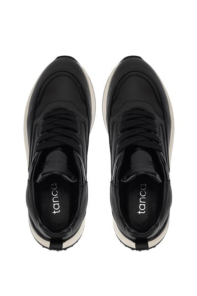 Tamer Tanca Kadın Hakiki Deri Siyah Rugan Sneakers & Spor Ayakkabı