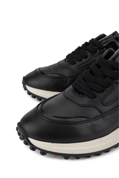Tamer Tanca Kadın Hakiki Deri Siyah Rugan Sneakers & Spor Ayakkabı